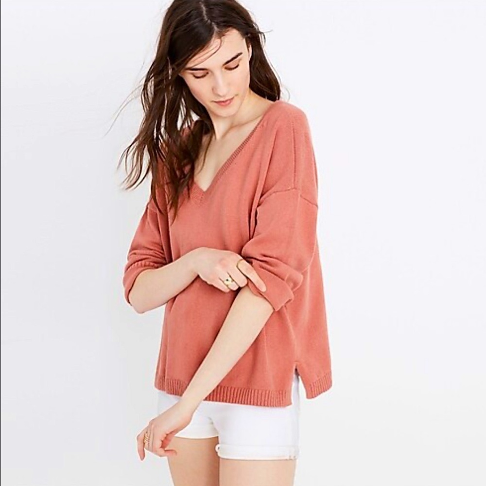 Madewell Double-V Pullover Sweater - Picture 1 of 9